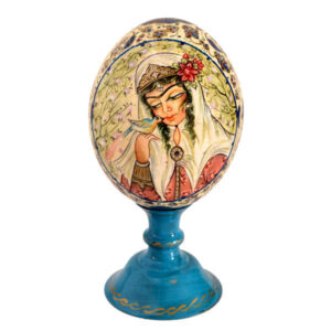 Perzisch Decoratieve Handgeschilderde Struisvogel Eierschaal – Miniatuur