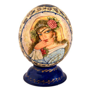 Perzisch Decoratieve Handgeschilderde Struisvogel Eierschaal – Zan Qajar