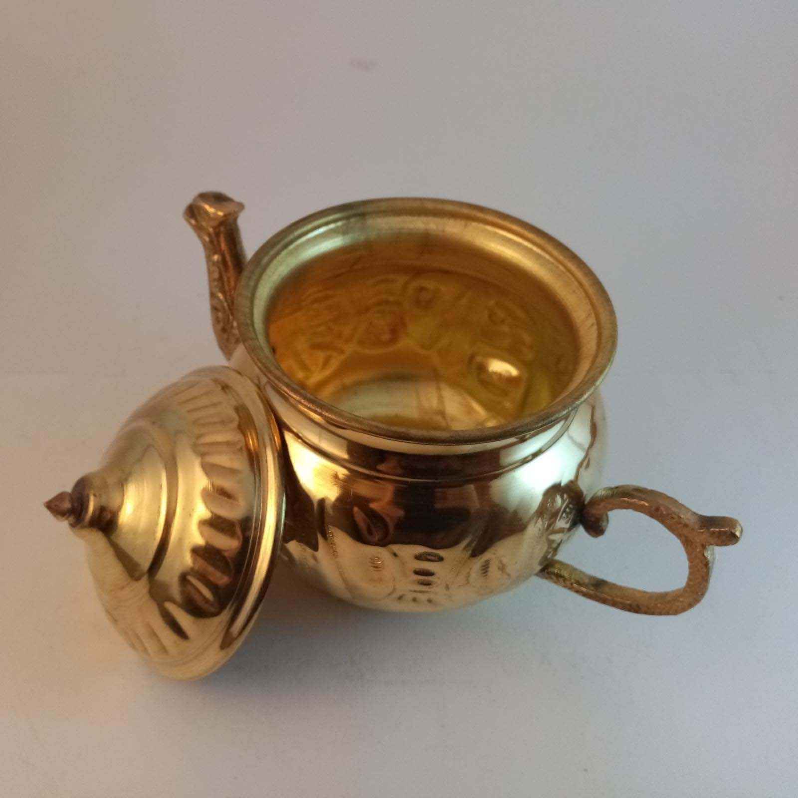 Perzische Brass Theepot Handgemaakt met Embossing Techniek Model Golden