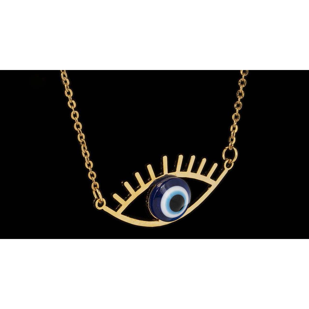 Stalen Ketting Cheshm Nazar – Artistiek Boze Oog – Goud