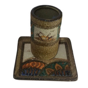 Artistieke Aardewerk Mok – Decoratief met Onderzetter, Masey Model