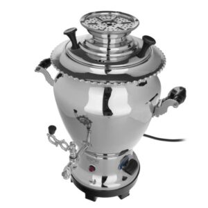 Perzische Elektrische Samovar – Messing Zilverkleurig – 7 Liter