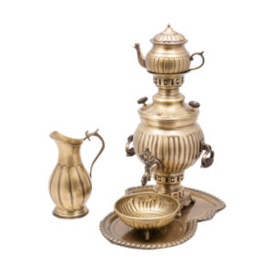 Perzische Brass Samovar Decoratieve Houtskool Theemaker 3-Liter