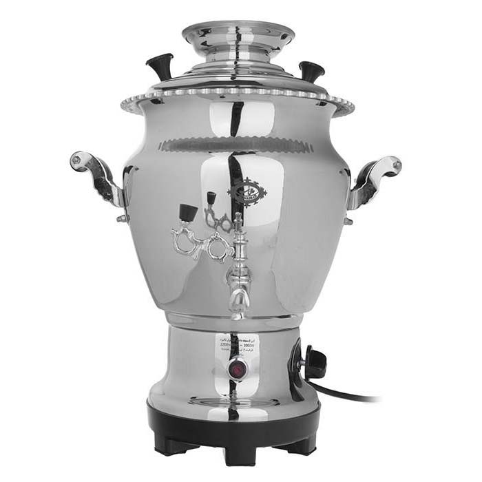 Perzische Elektrische Samovar – Messing Zilverkleurig – 7 Liter