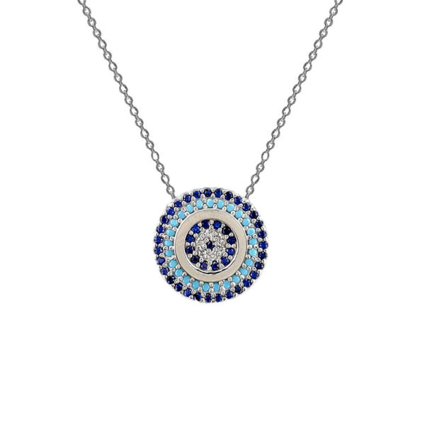 Artistieke Zilveren Ketting – Cheshm Nazar Boze Oog
