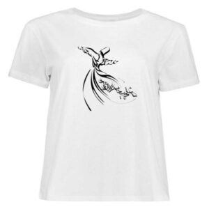 Perzische Katoenen Witte T-Shirt Model Sama — Geïnspireerd door Perzische Poëzie, Calligraphy Kunst
