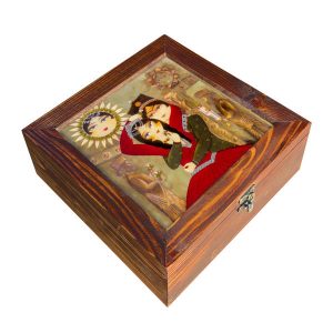 Houten geschenkdoos met Perzisch geïnspireerd Qajar-patroon