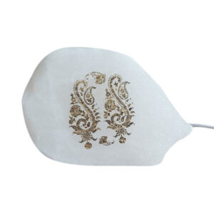Perzisch Glow Salt Lamp – Handgemaakt met Paisley Ontwerp