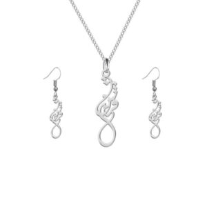 Zilveren Sieradenset Fershteh – Ketting & Oorbellen