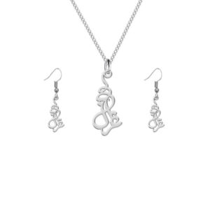 Zilveren Sieradenset Ghazal – Ketting & Oorbellen