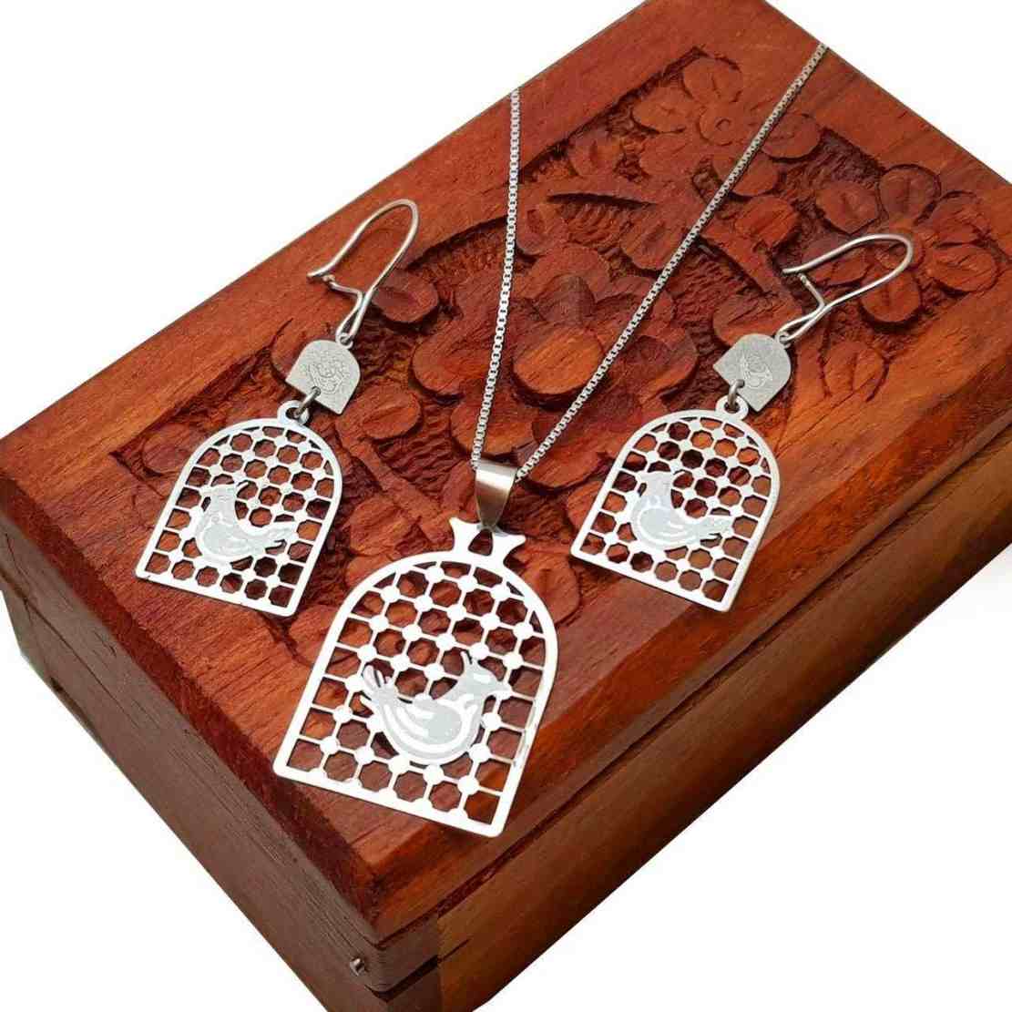 Perzische Morghe Amin sieradenset model zilver