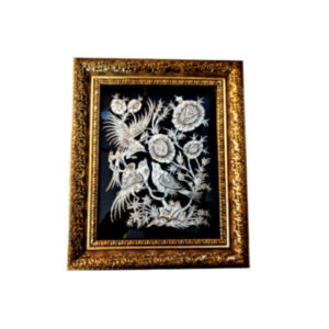 Handgemaakt Ingelijste Perzische Gegraveerde Koperen Kunst Vogels – Traditionele Muurdecoratie