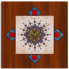 Handgemaakte Perzische Houten Wandklok met Geometrisch Patroon Model Aram