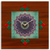 Handgemaakte Perzische Houten Wandklok met Geometrisch Patroon Model Aram