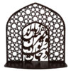 Perzisch ornament houten tafelkaarsenhouder standaard met kalligrafieontwerp