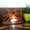 Perzisch ornament houten tafelkaarsenhouder standaard kalligrafie