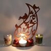 Perzisch ornament houten tafelkaarsenhouder standaard kalligrafie