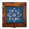 Houten geschenkdoos met Perzisch geïnspireerd patroon – blauw