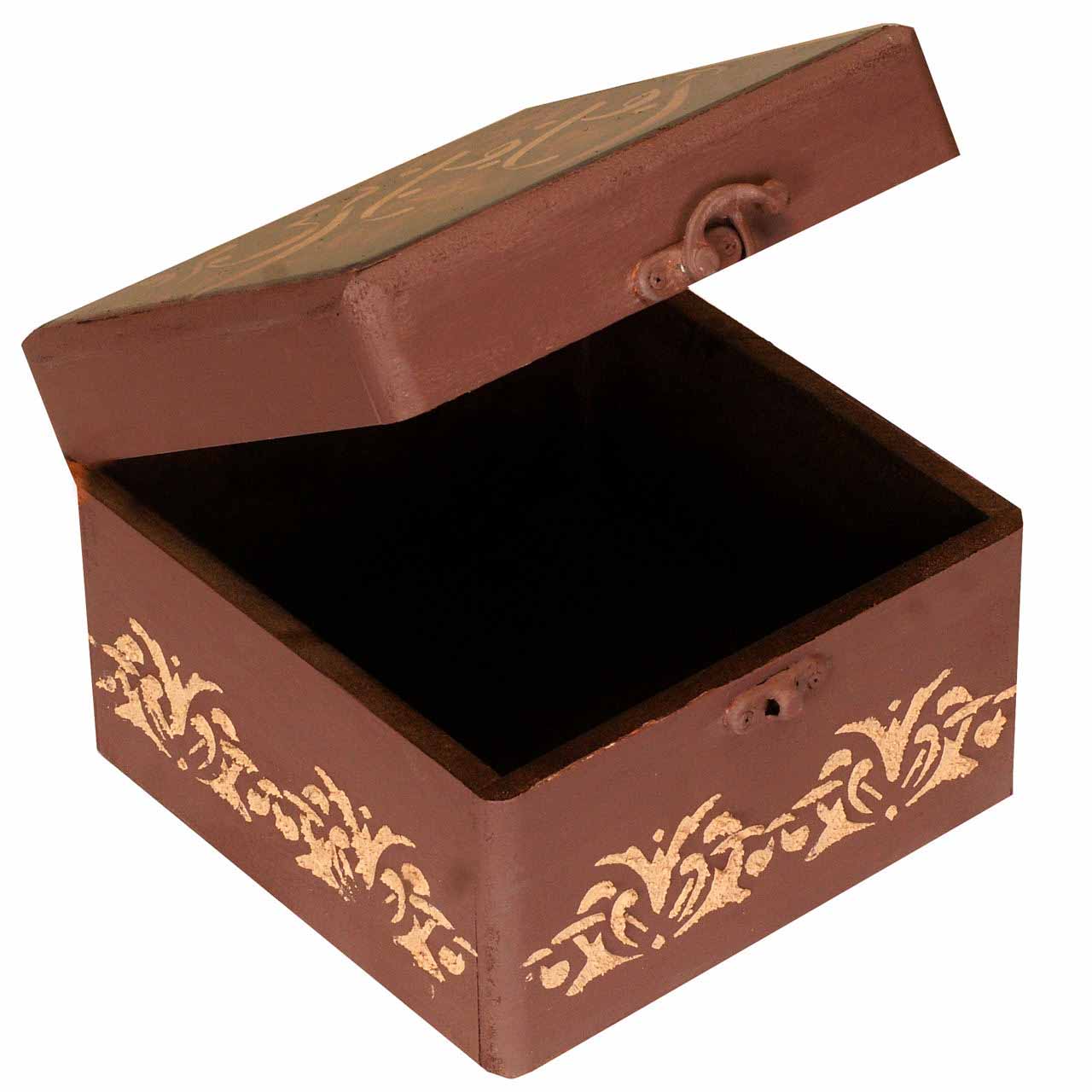 Houten Doos voor Cadeauverpakking met Perzisch Geïnspireerd Patroon Gedicht