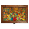 Houten geschenkdoos met Perzisch geïnspireerd schilderij-patroon