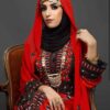 Handgemaakte Balochi Geborduurde Jurk Paneel – Rood