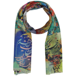 Perzische Print Sjaal voor Vrouwen Artistieke Calligraphy Poëzie