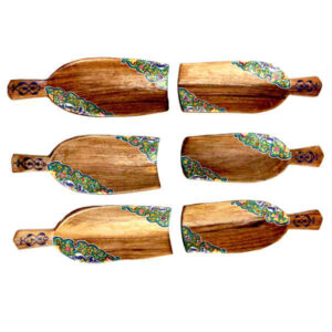 Elegante houten Haft-sin set Hoonarin voor Nowruz