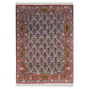 Handgeknoopt Perzisch Isfahan Afshan Tapijt (Elegant Bloemenpatroon) - Rode Zijde & Wol