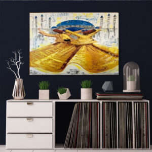 Perzische Houten Posterprint – Sama Dansers Wandkunst
