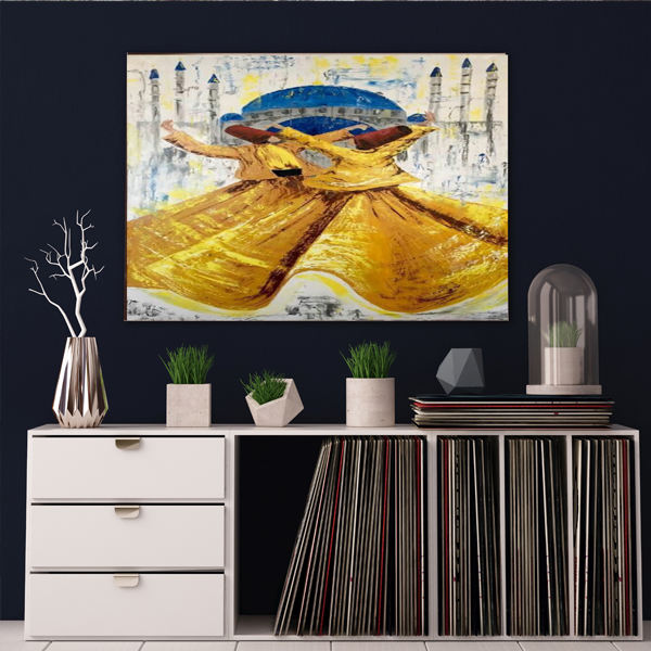 Perzische Houten Posterprint – Sama Dansers Wandkunst