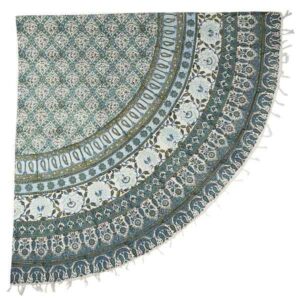 Perzisch Tafelkleed Isfahan Kalamkari — Model Momtaz — Handgemaakte Blokdruk Grijs