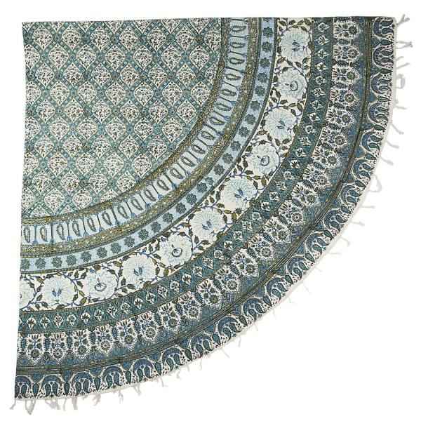 Perzisch Tafelkleed Isfahan Kalamkari — Model Momtaz — Handgemaakte Blokdruk Grijs