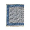 Perzisch Tafelkleed Isfahan Kalamkari — Model Bloemen — Handgemaakte Blokdruk Blauw