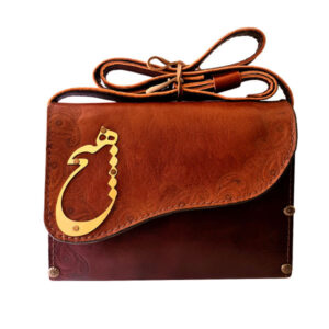Luxe handgemaakte leren crossbody tas – Perzisch Hich