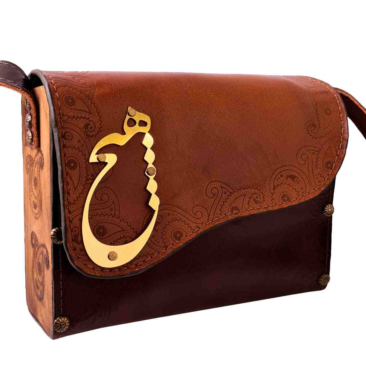 Luxe handgemaakte leren crossbody tas – Perzisch Hich