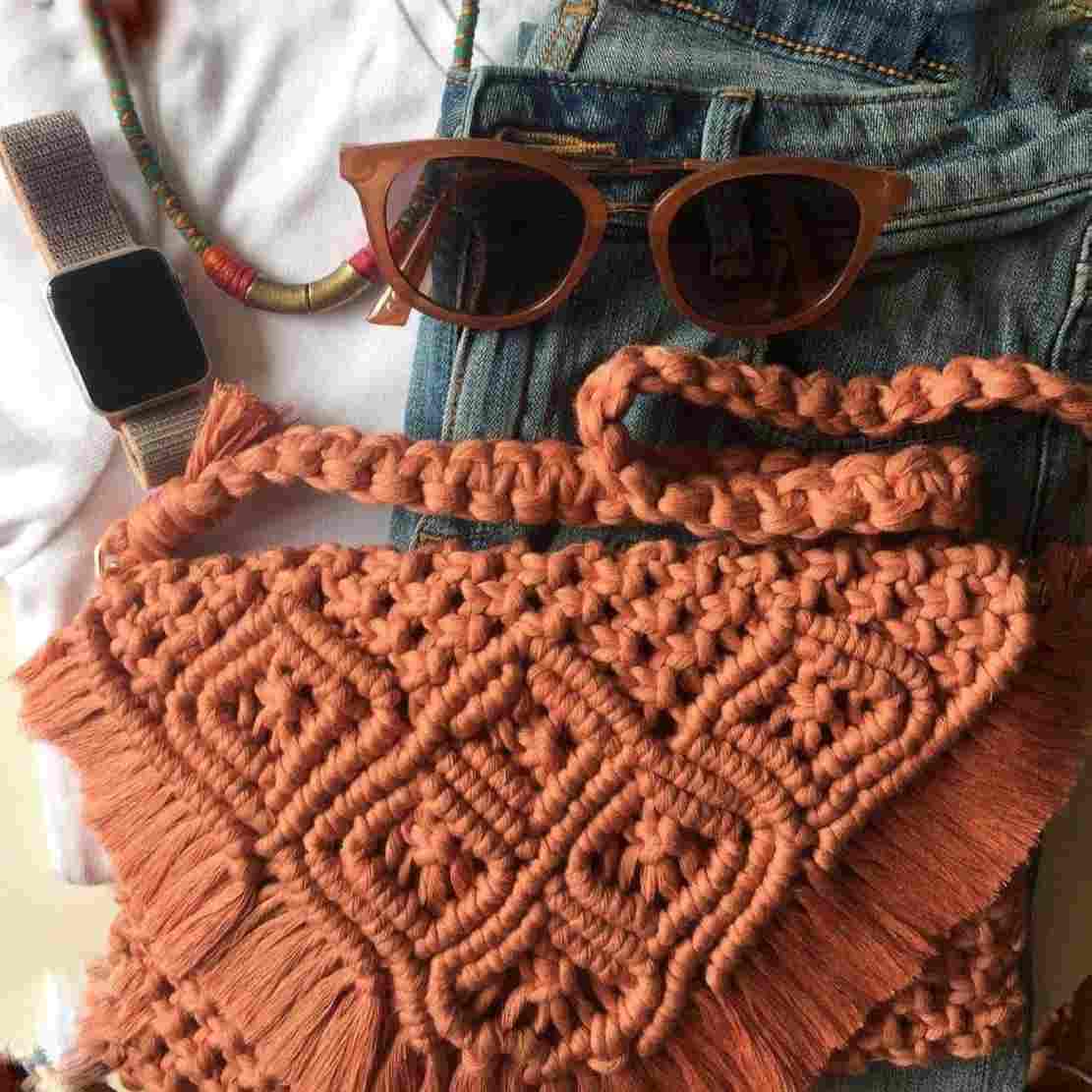 Macrame Clutch Handtas Boho Stijl – Model Gandom