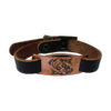 Artistieke Leren Armband met Koper – Esfand Symbool