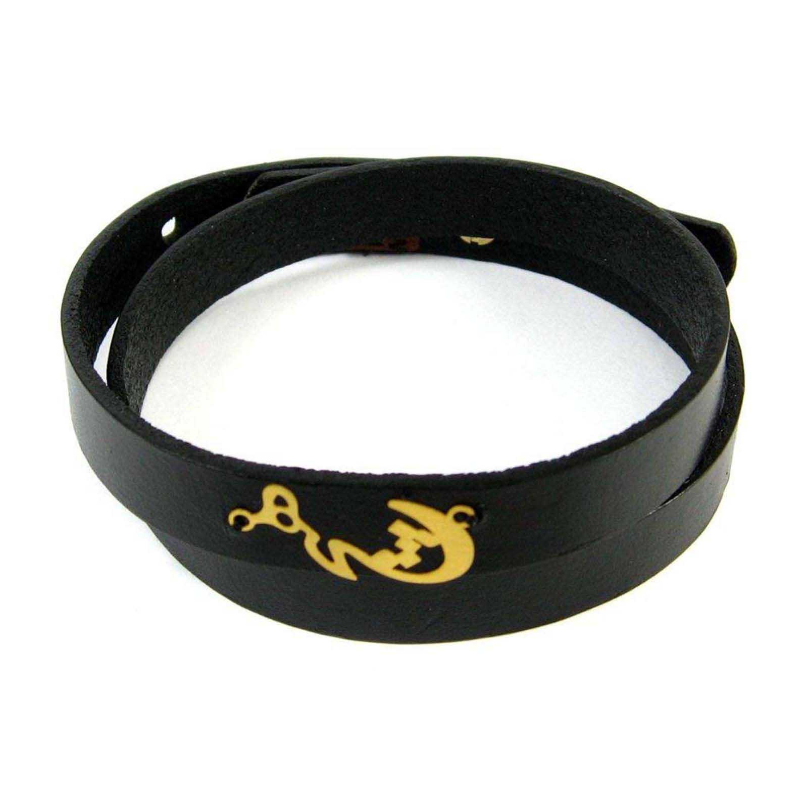 Perzische Leren Armband voor Mannen en Vrouwen – Zwart Hich