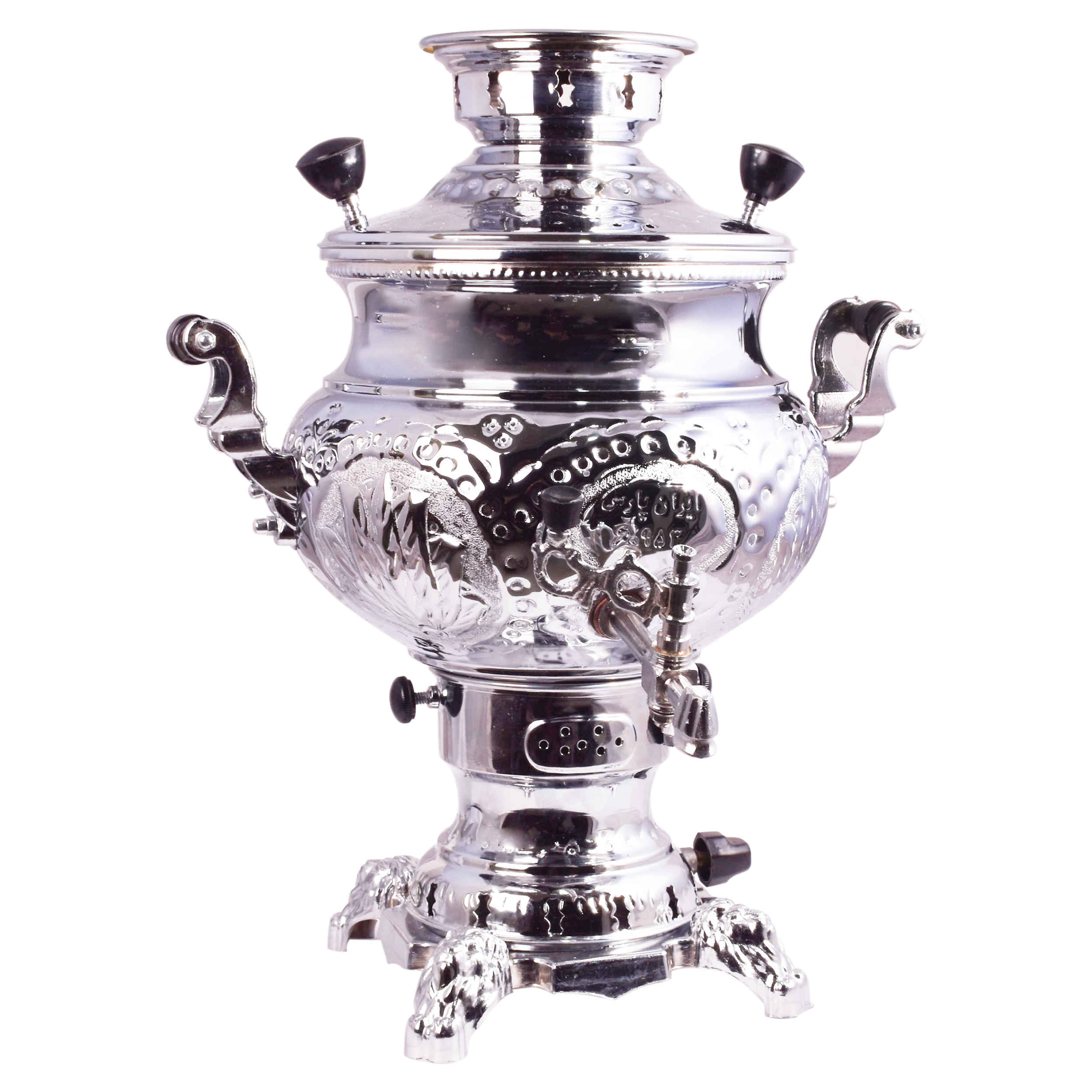 Perzische Gassamovar Traditioneel Ontwerp Theemaker Gladde Afwerking 4,5-Liter