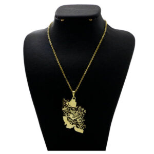 Perzische messing ketting minimalistisch kaart van Iran