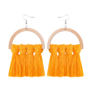 Macrame Tassel Oorbellen Model Cirkel