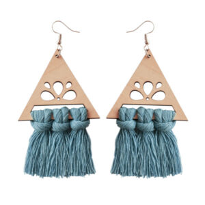 Macrame Tassel Oorbellen Model Driehoek