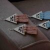 Macrame Tassel Oorbellen Model Driehoek