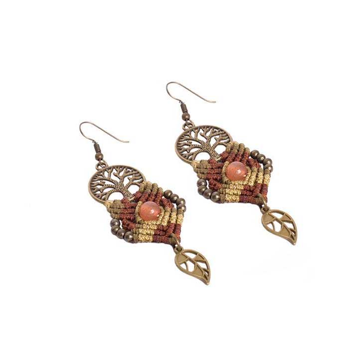 Macrame Oorbellen Model Leven van de Boom