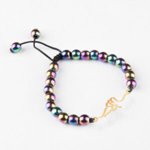 Perzische Kralenarmband – Shahrzad Zilver Kalligrafie Design