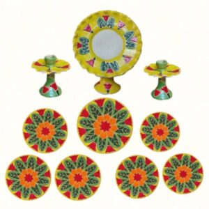 Pottenbakken Haft-sin Set voor Nowruz Perzisch Nieuwjaar Geel