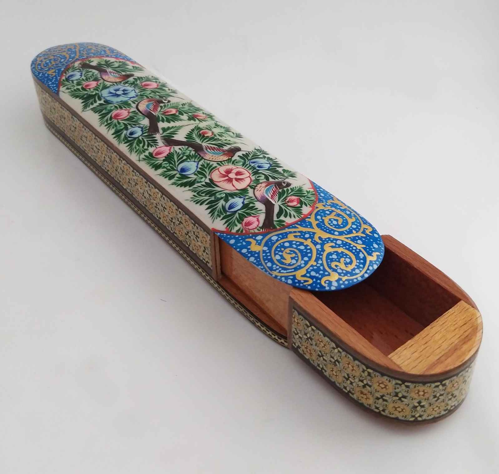 Perzische Santur Hamer Opslagdoos Model Bird & Flower