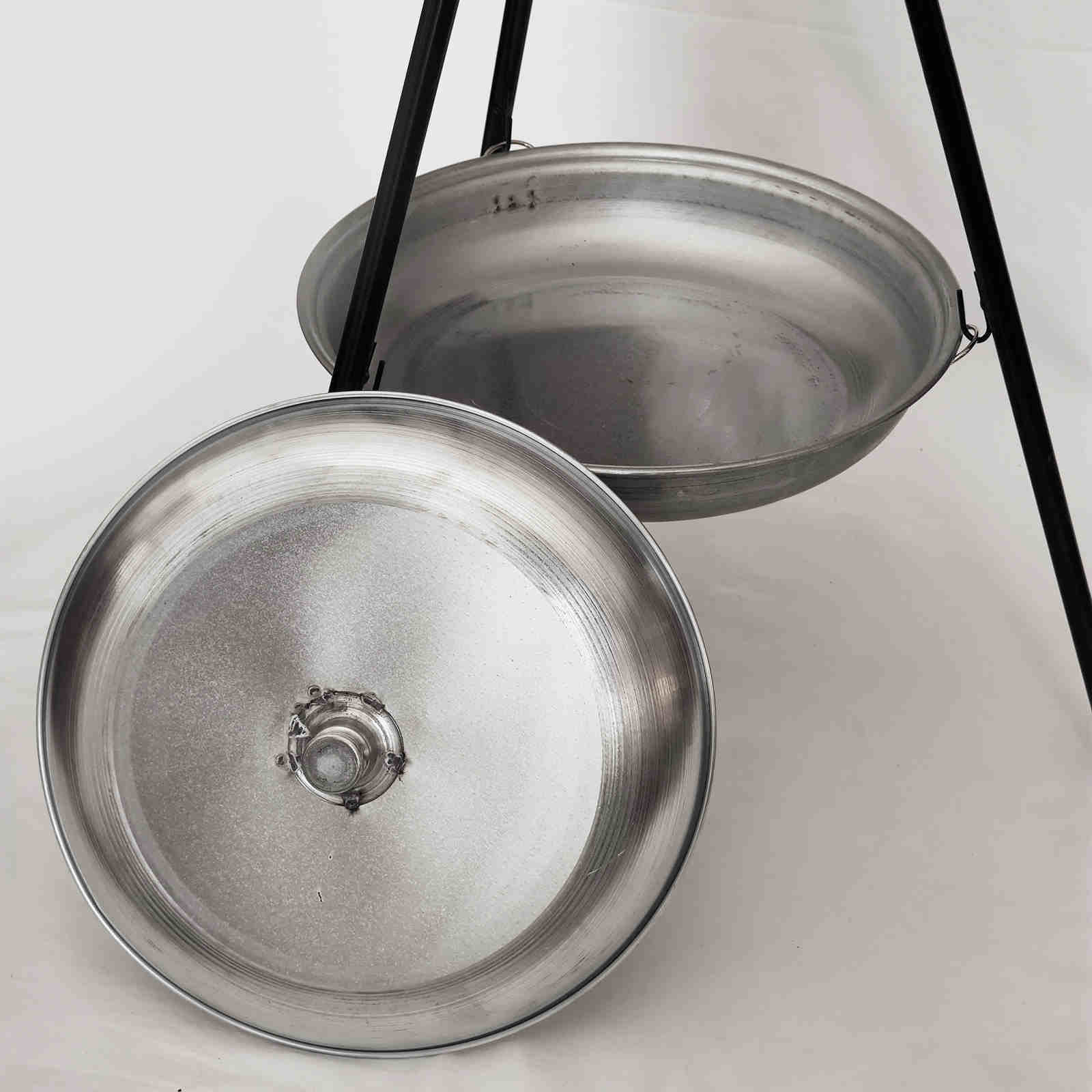 Ketel Kampvuur Kooktripod met Pan – Ideaal voor Buiten Koken