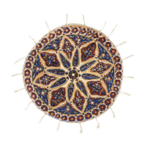 Perzisch Tafelkleed Isfahan Kalamkari — Model Sarv — Handgemaakte Blokdruk Blauw