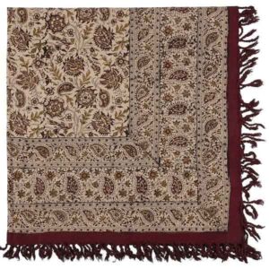 Perzische Tafelkleed: Isfahan’s Traditionele Kalamkari Block Print Atrian